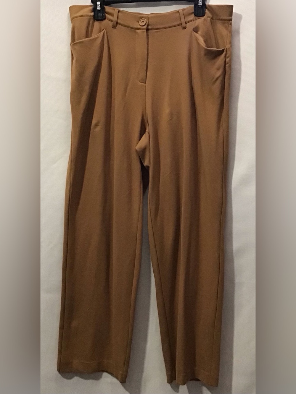 580 Ashley Stewart Tan Straight Leg Trousers
